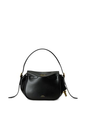 Polo Ralph Lauren logo satchel bag - women - Calf Leather - OS - Black