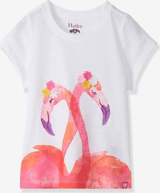 Hatley T-Shirt Flamingos mit Blumen M&auml;dchen Hatley wei&szlig;