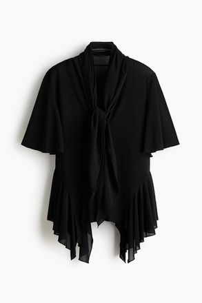 H&M Volantshirt - Schwarz