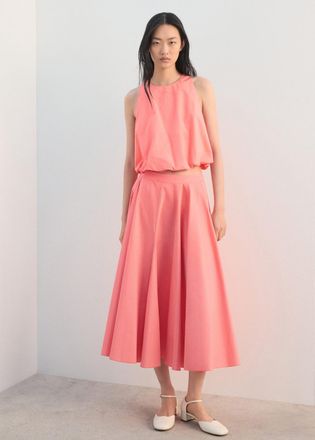 Mango Blusa cotone svasata rosso corallo - Donna - XS - MANGO