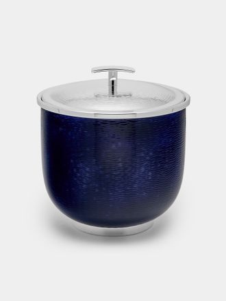 Zanetto Aquarius Enameled Silver-Plated Ice Bucket
