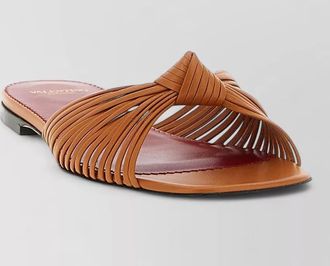 Valentino Garavani annet flat knotted open square toe slides