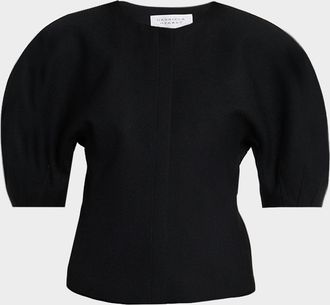 Gabriela Hearst Waverly Curved-Sleeve Top