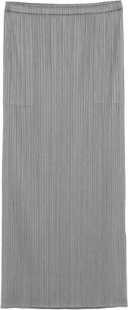 Pleats Please Issey Miyake pleated midi skirt - women - Polyester - 2 - Grey