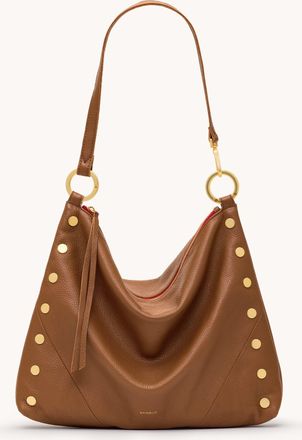 Hammitt Hammitt Kyle Mahogany Pebble Brushed Gold Red Zip Lrg