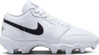 Nike Jordan Boys AJ 1 Low Cleats - Boys Grade School Football Shoes White/Black Size 1.0