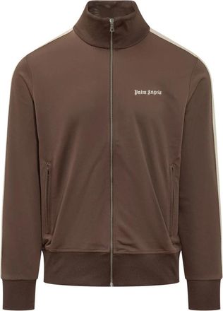 Palm Angels Classic Logo Track Jacket - Heren - Vesten met rits - Bruin - M - Hoodies & sweatvesten
