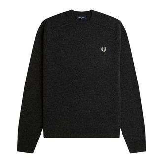 Fred Perry Gebreide trui met ronde hals - Heren - Truien - Grijs - Maat: L