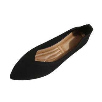 Generic Womens Ballet Flats Pointed Toe Comfortable Casual Dressy Shoes Work Knit Mesh Flat Slip On Dance Shoes Ladies Breathable Knitted Lightweight Low Top 