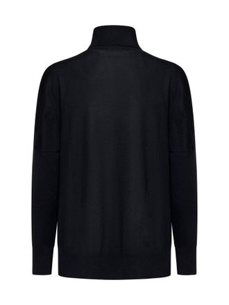Blanca Vita Wool Turtleneck Sweater - Black