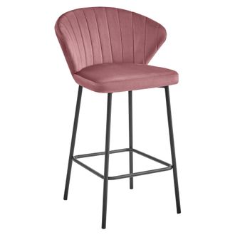 OEM Taburete Gatta - Terciopelo Rosa Oscuro / Patas Negras X 1