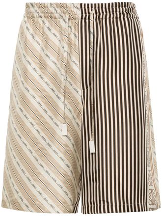 Loewe Anagram-motif silk shorts - Neutrals