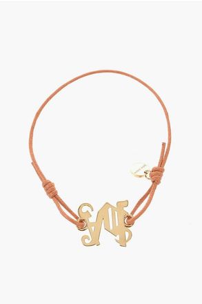 Palm Angels Cord Slider Bracelet with Gold Monogram size Unica