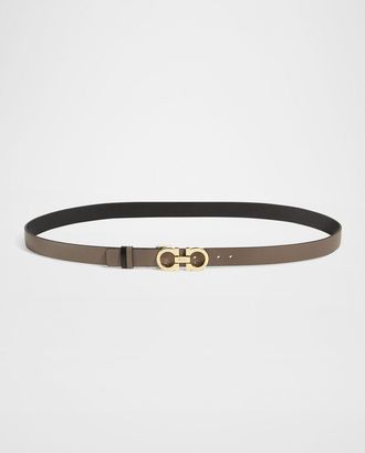 Ferragamo Gancini-Buckle Reversible Leather Belt