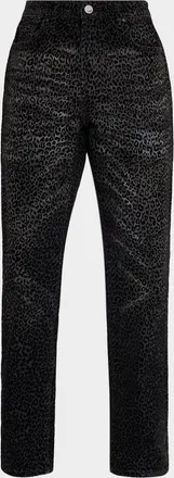 Monfrere Men & apos;s Caine Leopard-Print Straight-Leg Jeans