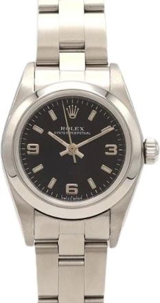 Rolex Pre-owned Oyster Perpetual Stainless Steel Watch - - Pre-owned - Donna - Nero - ONE SIZE