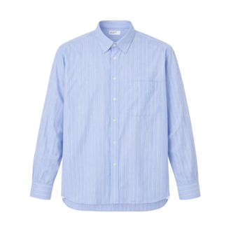 Universal Works Square Pocket Shirt - Heren - Casual Overhemden - Blauw - XL - Katoen - Overhemden