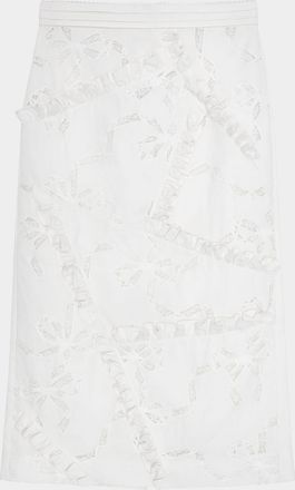 Shushu/Tong Lace Bow Patchwork Skirt