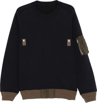 sacai Maglione con zip - Blu