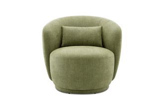 Castlery Avery Swivel Armchair Customized, (Washed Chenille) Moss, Machine Washable, 360-&deg; Swivel for Chairs, Green, Castlery