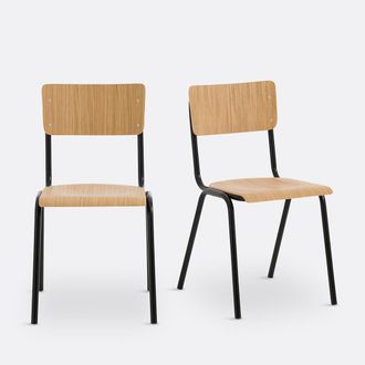 La Redoute Interieurs Set van 2 stapelbare schoolstoelen Hiba