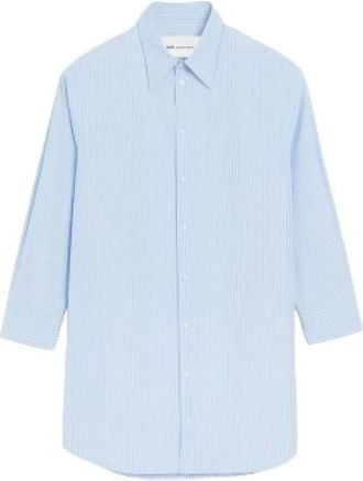 Ami Kleedjes - Dames - Shirt Kleedjes - Blauw - 2XS - Katoen - Kleedjes