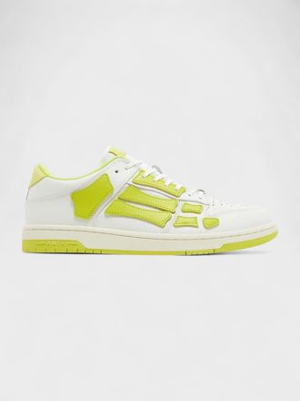 Amiri Unisex Skel Top Low White Lime - Yellow - Size UK 6