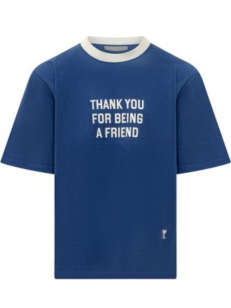 Ami Royal Blue Printed T-Shirt