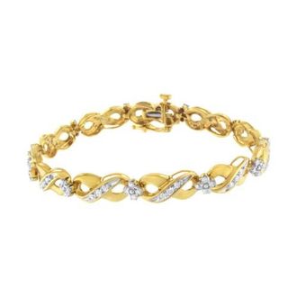 House of Brilliance 10K Yellow Gold Round-Cut Diamond Infinite Love Bracelet at Nordstrom