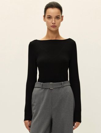 Elodie Kane Long Sleeve Top In Black
