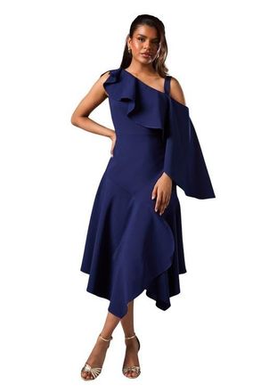 Coast Petite Midi Wedding Guest Dress in Navy at Nordstrom, Size 8P