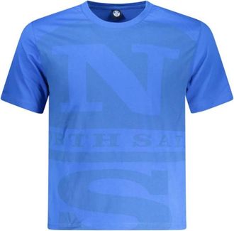 North Sails Blauw Katoenen Heren T-Shirt - Heren - T-shirts - Blauw - 2XL - Katoen - Tops