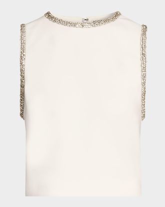 Alice & Olivia Amal Embellished Satin Top