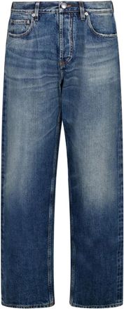 Burberry Blauwe Loose Fit Distressed Jeans - Heren - Regular Fit Jeans - Blauw - W30 - Katoen - Jeans