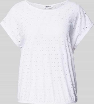 Zabaione T-Shirt mit Lochmuster in Weiss, Gr&ouml;&szlig;e XL