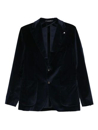 Tagliatore velvet patch-pocket blazer - men - Cupro/Cotton - 48 - Blue