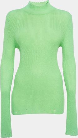 Les R&ecirc;veries Les R&ecirc;veries Acid Green Cashmere Turtleneck Sweater