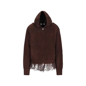Giuseppe Di Morabito Gebreide Hoodie - Dames - Hoodies - Bruin - XS - Hoodies & sweatvesten
