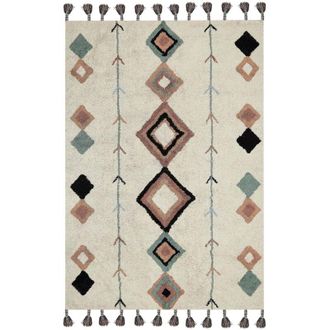 Beliani Rug ESKISEHIR Beige 140 x 200 cm Cotton