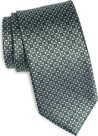 David Donahue Neat Silk Tie in Green at Nordstrom