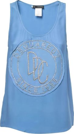 Dsquared2 bead-embellished top - Blue
