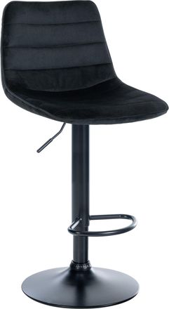 Clp Taburete de bar regulable y giratorio en Terciopelo Negro