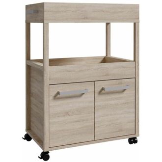 Home Heavenly Home Heavenly - Mueble Bar Con Ruedas Estilo Industrial Baco. Carrito Bar De Bebidas Y Almacenaje Extra. 60x88,5x40 Cm. Color: Roble Sonoma