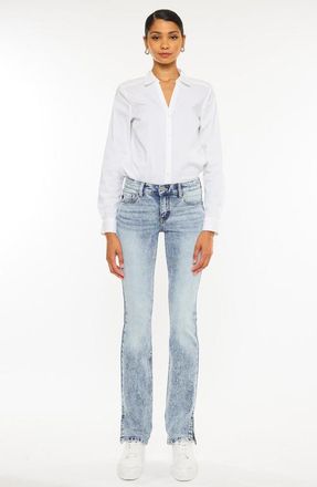 Kancan Nadia Mid Rise Y2K Bootcut Jeans in Acid Wash at Nordstrom, Size 31