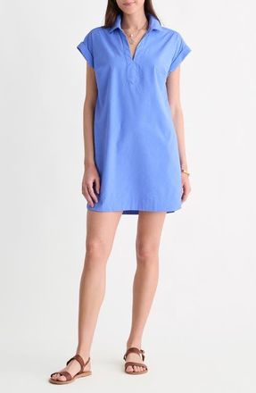 Vineyard Vines Margo Harbor Camo Print Seersucker Shirtdress in Stripe Breaker Blue at Nordstrom, Size X-Small