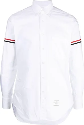 Thom Browne Camicia In Cotone Con Righe Rwb-Uomo