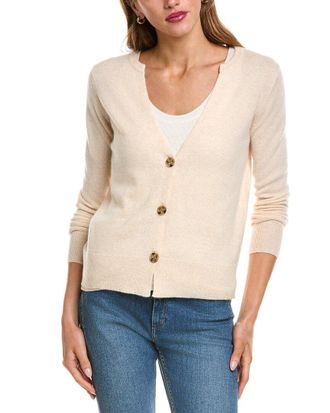 Alberta Ferretti Philosophy Split V-Neck Cashmere Cardigan