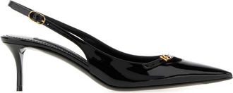 Dolce & Gabbana Black Logo Leather Pumps
