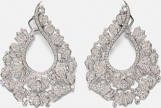 Ananya Scatter Lotus 18kt white gold earrings with diamonds