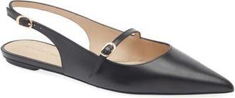 Stuart Weitzman Emilia Mary Jane Slingback Flat in Black at Nordstrom, Size 7.5